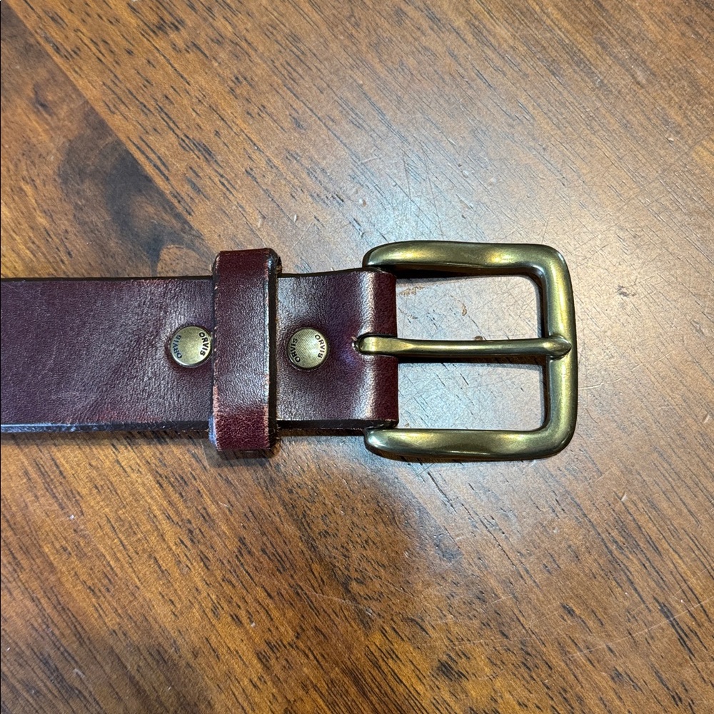 Orvis Men’s Brown Leather Belt with Brass Buckle – Size 34 - Picture 3 of 10